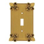 Fleur De Lis Single Toggle Switchplate in Rust with Black Wash