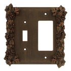 Grapes Combo Toggle/Rocker Switchplate in Satin Pewter
