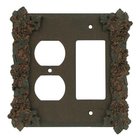 Grapes Combo GFI/Duplex Outlet Switchplate in Black with Bronze Wash