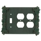 Grapes 1 Toggle/2 Duplex Outlet Switchplate in Copper Bright
