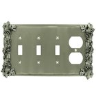 Grapes 3 Toggle/1 Duplex Outlet Switchplate in Rust with Copper Wash