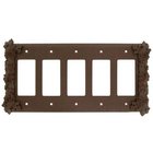 Grapes Five Gang Rocker/GFI Switchplate in Rust with Black Wash