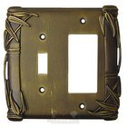 Bamboo Switchplate Combo Rocker/GFI Single Toggle Switchplate in Satin Pewter