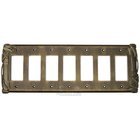 Bamboo Switchplate Seven Gang Rocker/GFI Switchplate in Rust with Copper Wash