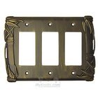 Bamboo Switchplate Triple Rocker/GFI Switchplate in Black with Terra Cotta Wash