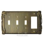 Bamboo Switchplate Combo Rocker/GFI Triple Toggle Switchplate in Pewter with Maple Wash