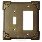 Pompeii Switchplate Combo Rocker/GFI Single Toggle Switchplate in Black with Verde Wash