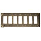 Pompeii Switchplate Seven Gang Rocker/GFI Switchplate in Pewter with Maple Wash