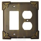 Pompeii Switchplate Combo Rocker/GFI Duplex Outlet Switchplate in Antique Copper