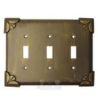 Pompeii Switchplate Triple Toggle Switchplate in Black with Copper Wash
