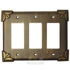 Pompeii Switchplate Triple Rocker/GFI Switchplate in Pewter with Maple Wash