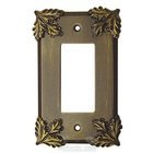 Oak Leaf Switchplate Rocker/GFI Switchplate in Pewter with Cherry Wash