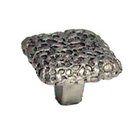 Cottage Lace Square Knob - 1 1/2" in Pewter with Cherry Wash