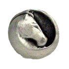 Dynasty I Horse Head Knob (Right) in Black with Steel Wash