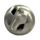 Dynasty II Horse Head Knob - 1 3/8" in Pewter with White Wash
