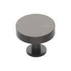 1 1/2" Disc Knob with Rosette in Flat Black