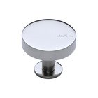 1 1/2" Disc Knob with Rosette in Polished Chrome