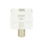 Square Knob in Clear Acrylic and Brushed Nickel