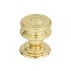 1 1/4" Diameter Round Knob In Polished Brass