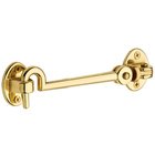 5 1/2" Swivel Type Cabin Door Hook in Lifetime PVD Polished Brass