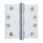4" x 4" Ball Bearing Square Corner Door Hinge in Polished Chrome (Sold Individually)