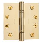 4 1/2" x 4 1/2" Ball Bearing Square Corner Door Hinge in Unlacquered Brass (Sold Individually)