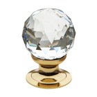 1 3/16" Diameter Faceted Swarovski Crystal Knob in Gold