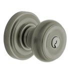 Keyed Entry Door Knob with Classic Rose in PVD Graphite Nickel