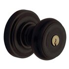 Keyed Entry Door Knob with Classic Rose in Distressed Oil Rubbed Bronze