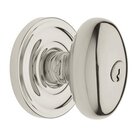 Keyed Entry Door Knob with Classic Rose in Lifetime PVD Polished Nickel