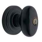 Keyed Entry Door Knob with Classic Rose in Satin Black