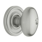 Keyed Entry Door Knob with Classic Rose in Satin Chrome