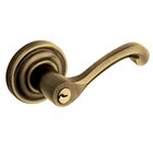 Right Handed Keyed Entry Door Lever with Rose in Satin Brass & Black