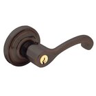 Right Handed Keyed Entry Door Lever with Rose in Venetian Bronze