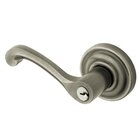 Left Handed Keyed Entry Door Lever with Rose in PVD Graphite Nickel