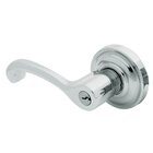 Left Handed Keyed Entry Door Lever with Rose in Polished Chrome