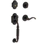 Sectional Left Handed Full Dummy Handleset with Wave Lever in Satin Black