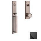 Full Escutcheon Single Cylinder Handleset with Knob in Distressed Oil Rubbed Bronze
