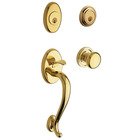 Sectional Double Cylinder Handleset with Classic Knob in Lifetime PVD Polished Brass