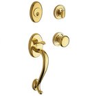 Sectional Single Cylinder Handleset with Classic Knob in Lifetime PVD Polished Brass