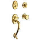 Sectional Single Cylinder Handleset with Classic Knob in Unlacquered Brass