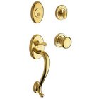 Sectional Full Dummy Handleset with Classic Knob in Unlacquered Brass