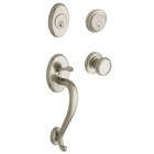 Sectional Double Cylinder Handleset with Classic Knob in Lifetime PVD Satin Nickel
