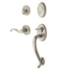 Sectional Right Handed Single Cylinder Handleset with Wave Lever in Lifetime PVD Satin Nickel