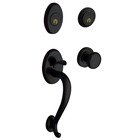 Sectional Double Cylinder Handleset with Classic Knob in Satin Black