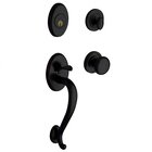 Sectional Single Cylinder Handleset with Classic Knob in Satin Black