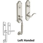 Escutcheon Left Handed Single Cylinder Handleset with Wave Lever in Lifetime PVD Polished Nickel