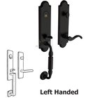 Escutcheon Left Handed Single Cylinder Handleset with Wave Lever in Satin Black