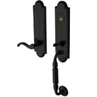 Escutcheon Right Handed Full Dummy Handleset with Wave Lever in Satin Black