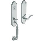 Escutcheon Left Handed Full Dummy Handleset with Wave Lever in Polished Chrome